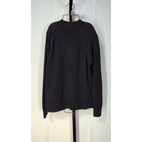 Quince 100% Organic Cotton Mock Neck Sweater Black Sleeved Top S - Picture 2 of 2